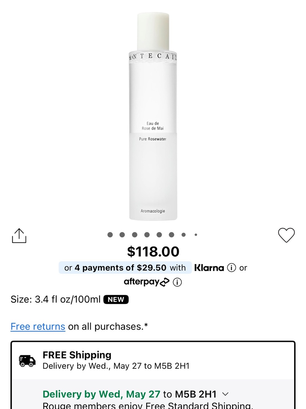 Chantecaille Pure Rosewater Spray - White